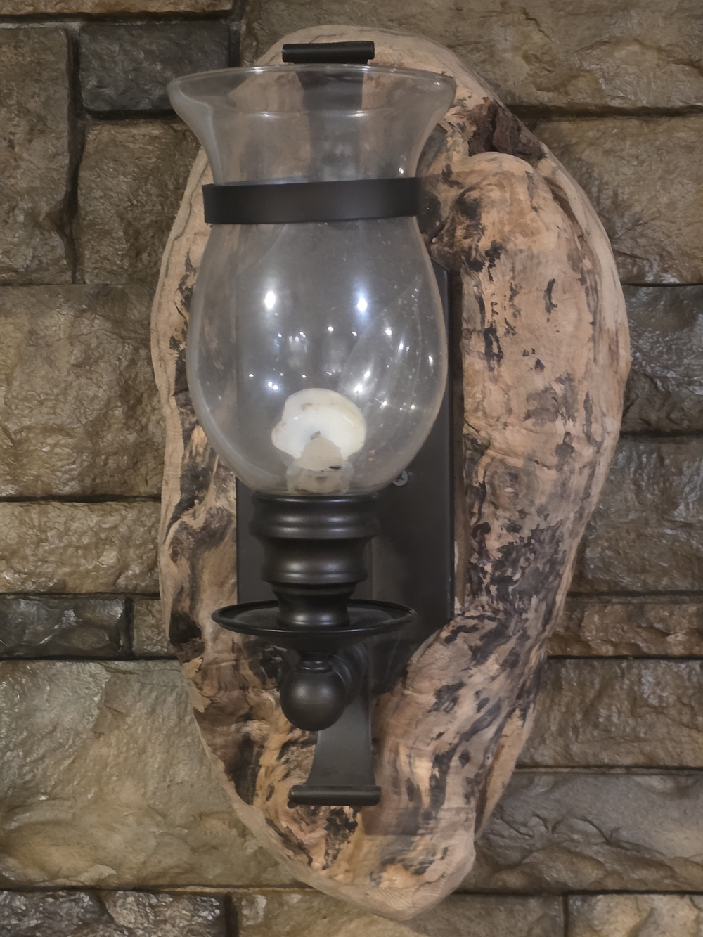 Matte Black Wall Lantern Sconce with Clear Glass Hurricane MAINE MADE